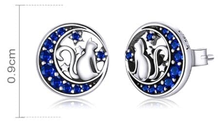 dimensions des boucles d'oreilles chat