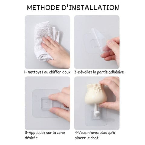guide d'installation pour votre crochet mural chat qui s'ouvre automatiquement