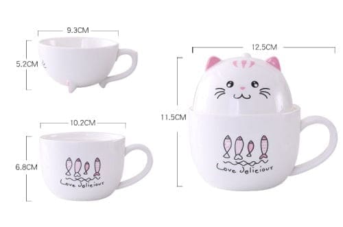 Dimensions de la Tasse Thé Chat et Poisson