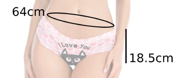 mesure culotte à tête de chat noir