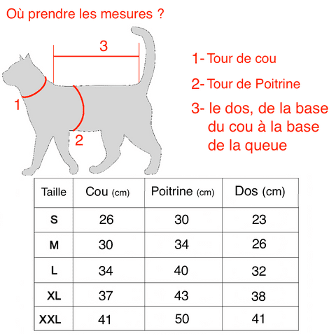 pull chat chaud dimensions