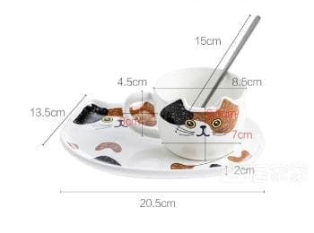 tasse soucoupe chat ceramique dimensions